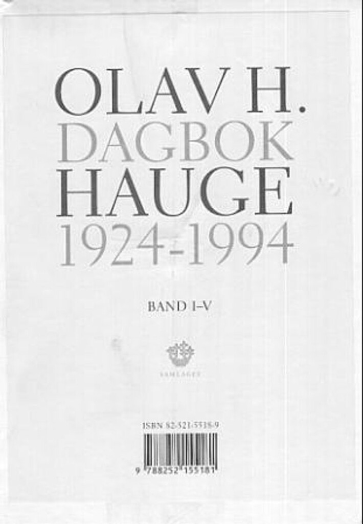 Dagbok : 1924-1994. Band I-5.