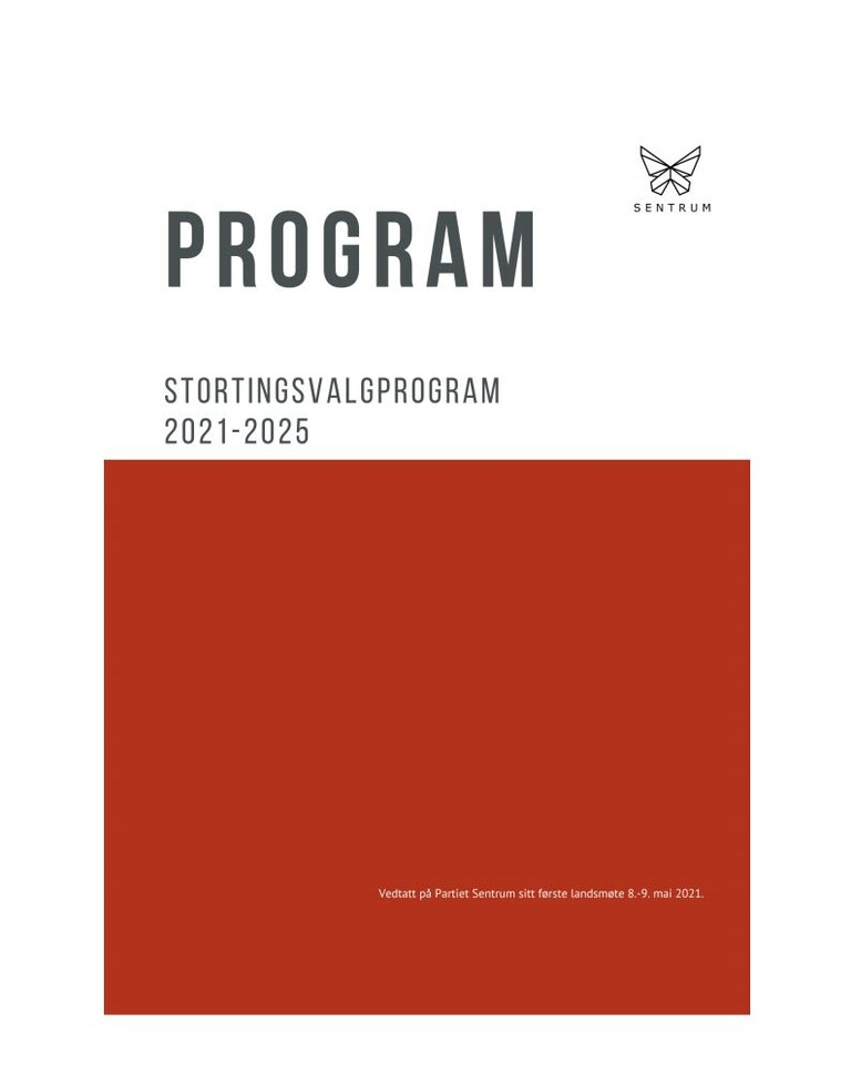 Partiet Sentrums stortingsvalgprogram 2021-2025