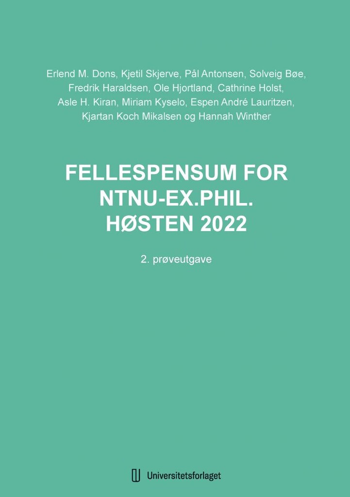 Fellespensum for NTNU-ex.phil. høsten 2022 - 2. prøveutgave