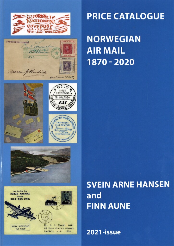 Price catalogue of Norwegian air mail 1870-2020